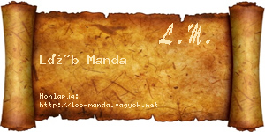 Löb Manda névjegykártya